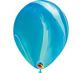 Qualatex Ballon marbré bleu 28cm | 5 pièces