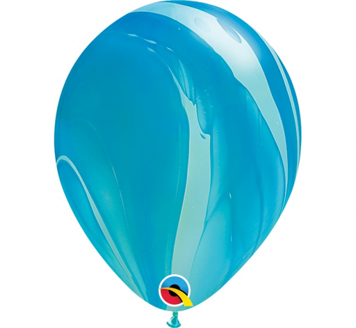 Qualatex Marmer ballon blauw 28cm | 5 stuks