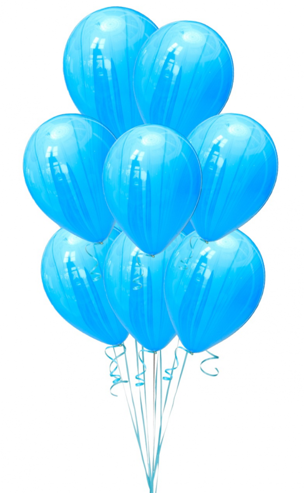 Qualatex Ballon marbré bleu 28cm | 5 pièces