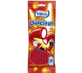 Vidal Aardbeien snoep pencils | zakje van 100gr Vidal Aardbeien snoep pencils | zakje van 100gr