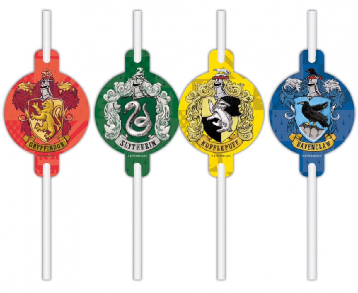 Procos Party Straws Harry Potter Hogwarts - 4 pieces Procos Party Straws Harry Potter Hogwarts - 4 pieces
