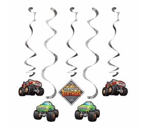 Creative Converting Décoration suspendue Swirls Monster Truck 99 cm | 5 pièces