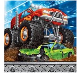 Creative Converting Servietten Monster Truck 24 x 24 cm | 16 Stücke