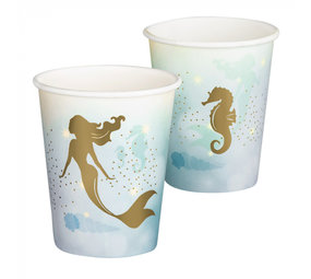 Boland Gobelets à paillettes sirène 250ml | 10 pièces Boland Gobelets à paillettes sirène 250ml | 10 pièces