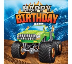 Creative Converting Servetten Monster Truck Happy Birthday 32 x 32cm | 16 stuks