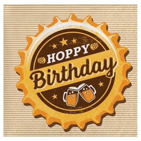 Creative Converting Servetten Cheers & Beers Hoppy Birthday 24x24cm | 16 stuks