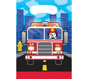 Creative Converting Traktatiezakje brandweer | 8 stuks Creative Converting Traktatiezakje brandweer | 8 stuks