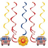 Creative Converting Décoration suspendue Swirls Fire Brigade 99 cm | 5 pièces