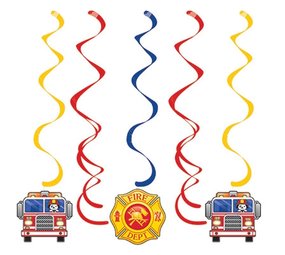 Creative Converting Hangdecoratie Swirls Brandweer 99 cm  | 5 stuks Creative Converting Hangdecoratie Swirls Brandweer 99 cm  | 5 stuks