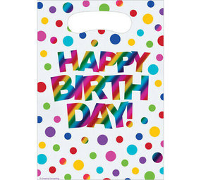 Creative Converting Sac de friandises arc-en-ciel joyeux anniversaire | 8 pièces