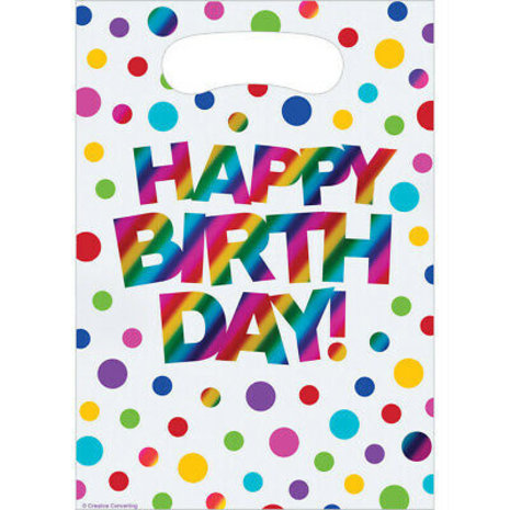 Creative Converting Traktationsbeutel Regenbogen alles Gute zum Geburtstag | 8 Stücke