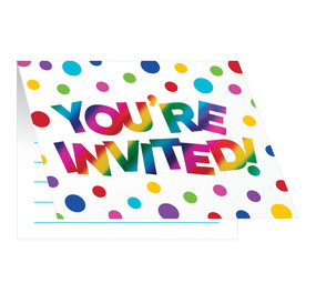 Creative Converting Rainbow Invitations with envelope | 8 pieces