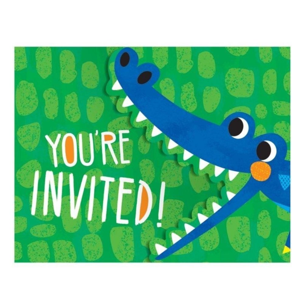 Creative Converting Alligator Invitations with envelope | 8 pieces Creative Converting Alligator Invitations with envelope | 8 pieces