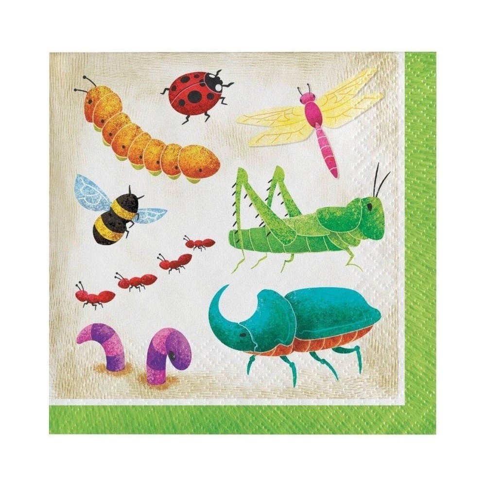 Creative Converting Napkins insects 24x24cm | 16 pieces Creative Converting Napkins insects 24x24cm | 16 pieces