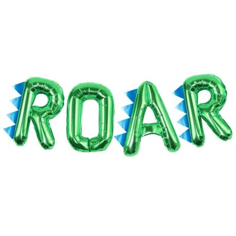 Ginger Ray Ballons dinosaures ROAR 40x10cm | par 4 lettres Ginger Ray Ballons dinosaures ROAR 40x10cm | par 4 lettres