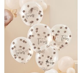 Ginger Ray Twin balloons it's twins | 5 pieces Ginger Ray Twin balloons it's twins | 5 pieces