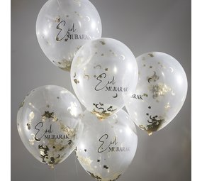 Ginger Ray Ballons Confetti de l'Aïd Mubarak 30cm | 5 pièces Ginger Ray Ballons Confetti de l'Aïd Mubarak 30cm | 5 pièces