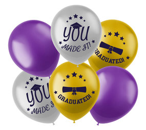 Folat Balloons you made it! Graduated! | 6 pieces Folat Balloons you made it! Graduated! | 6 pieces