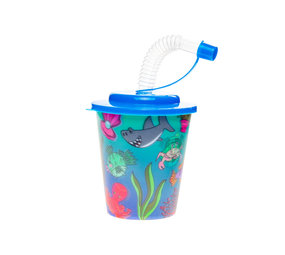 LG Imports Zeedieren Traktatie Beker met Rietje 250ml | per stuk LG Imports Zeedieren Traktatie Beker met Rietje 250ml | per stuk