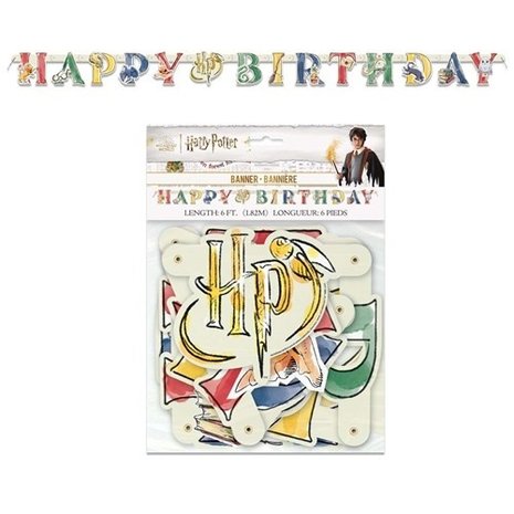 Unique Party Harry Potter letterslinger HP 182cm | per stuk Unique Party Harry Potter letterslinger HP 182cm | per stuk
