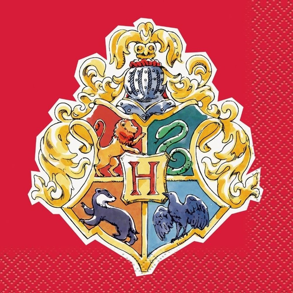 Unique Party Serviettes de table Harry Potter Hogwarts 25x25cm | 16 pièces Unique Party Serviettes de table Harry Potter Hogwarts 25x25cm | 16 pièces