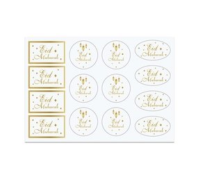 Haza - Witbaard Gift labels eid mubarak gold | 14 pieces Haza - Witbaard Gift labels eid mubarak gold | 14 pieces