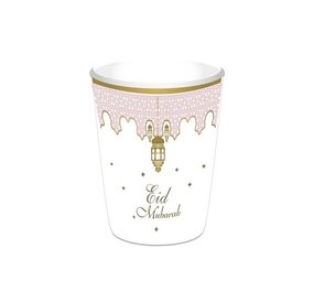 Zin El Afrah Eid Mubarak Cups Pink 350ml | 8 pieces Zin El Afrah Eid Mubarak Cups Pink 350ml | 8 pieces