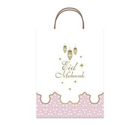 Zin El Afrah Eid Mubarak Geschenktüte Pink | 25x13x33cm Zin El Afrah Eid Mubarak Geschenktüte Pink | 25x13x33cm