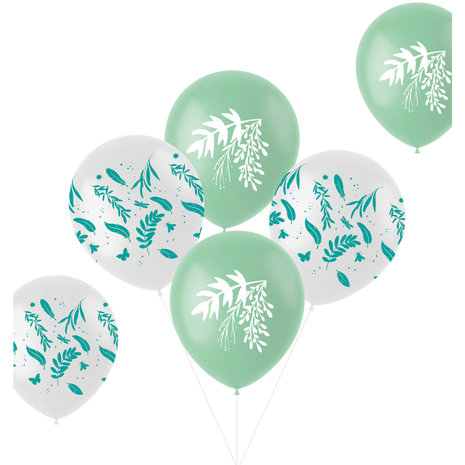 Folat My special day balloons white and mint green 33cm | 6 pieces