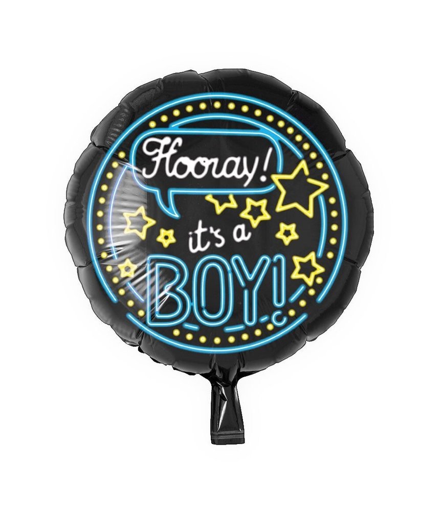 Paper Dreams Ballon hélium Hourra c'est un garçon Neon | 46cm Paper Dreams Ballon hélium Hourra c'est un garçon Neon | 46cm