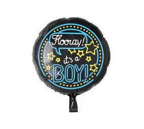 Paper Dreams Helium Ballon Hurra Es ist ein Junge Neon | 46 cm