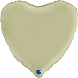 Grabo Olijfgroene satin hart helium ballon  | 46 cm Grabo Olijfgroene satin hart helium ballon  | 46 cm