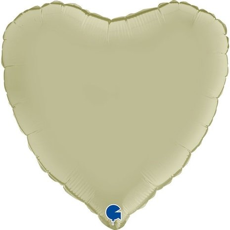 Grabo Olive -green Satin Hart Helium Ballon | 46 cm Grabo Olive -green Satin Hart Helium Ballon | 46 cm