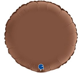 Grabo Bruine satin helium ballon rond | 46 cm Grabo Bruine satin helium ballon rond | 46 cm