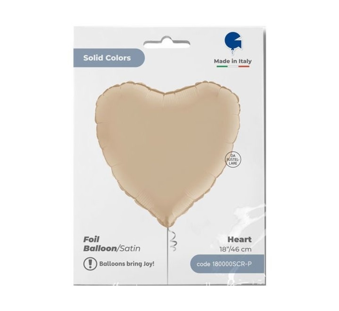 Grabo Cream Satin Helium Balloon Heart | 46 cm Grabo Cream Satin Helium Balloon Heart | 46 cm