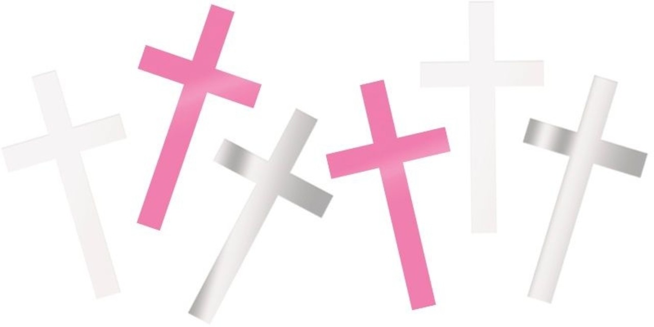 Unique Party Confetti crosses pink | bag 14 grams Unique Party Confetti crosses pink | bag 14 grams