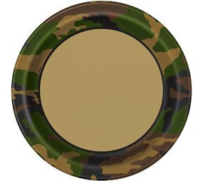 Unique Party Camouflage militair borden 23cm | 8 stuks
