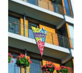 Mega Flag Happy Birthday Blocks | 90 x 150 cm Mega Flag Happy Birthday Blocks | 90 x 150 cm