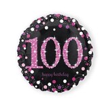 Folie ballon Sparkling 100 jaar roze Folie ballon Sparkling 100 jaar roze
