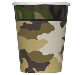 Unique Party Beker Camouflage Militair | 8 stuks Unique Party Beker Camouflage Militair | 8 stuks