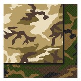 Unique Party Camouflage militair servetten 33x33cm | 16 stuks Unique Party Camouflage militair servetten 33x33cm | 16 stuks
