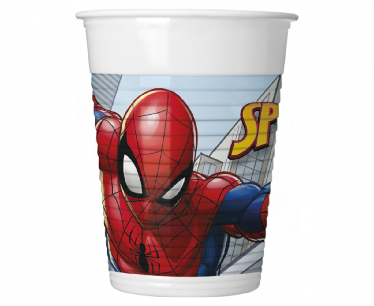 Procos Party Spiderman Cup Crime Fighter Plastic 200ml | 8 pieces