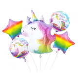 Godan Einhorn Regenbogen Folie Luftballons Bouquet | 5-teilig Godan Einhorn Regenbogen Folie Luftballons Bouquet | 5-teilig