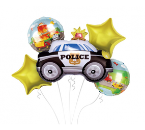 Godan Polizei Luftballons Strauß | 5-Stück