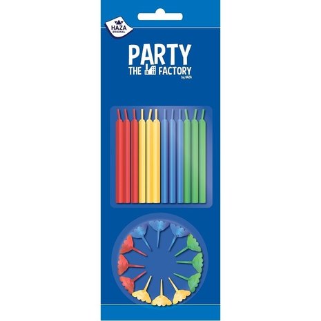 Bougies de gâteau 24 pièces - 12 supports assortis Bougies de gâteau 24 pièces - 12 supports assortis