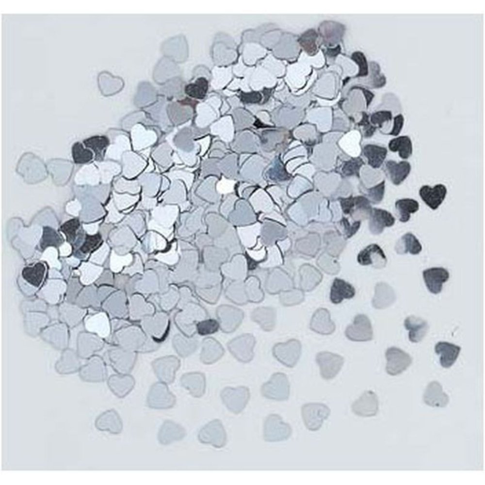 Confetti hearts silver