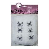 Boland Life -size spider web dress white with 6 spiders