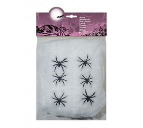 Boland Life -size spider web dress white with 6 spiders