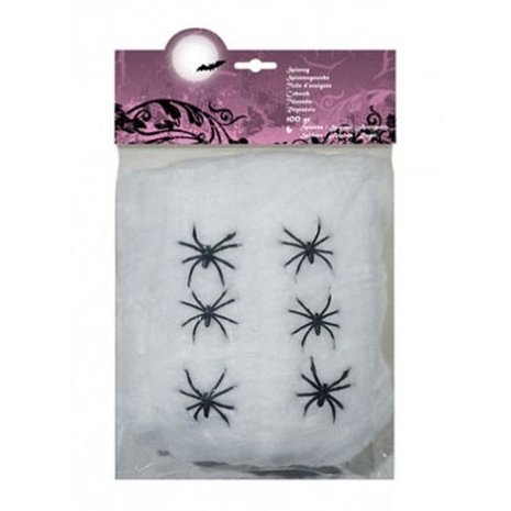 Boland Life -size spider web dress white with 6 spiders Boland Life -size spider web dress white with 6 spiders