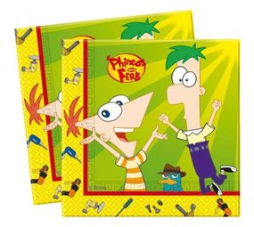 Servet Phineas en Ferb 20 stuks Servet Phineas en Ferb 20 stuks